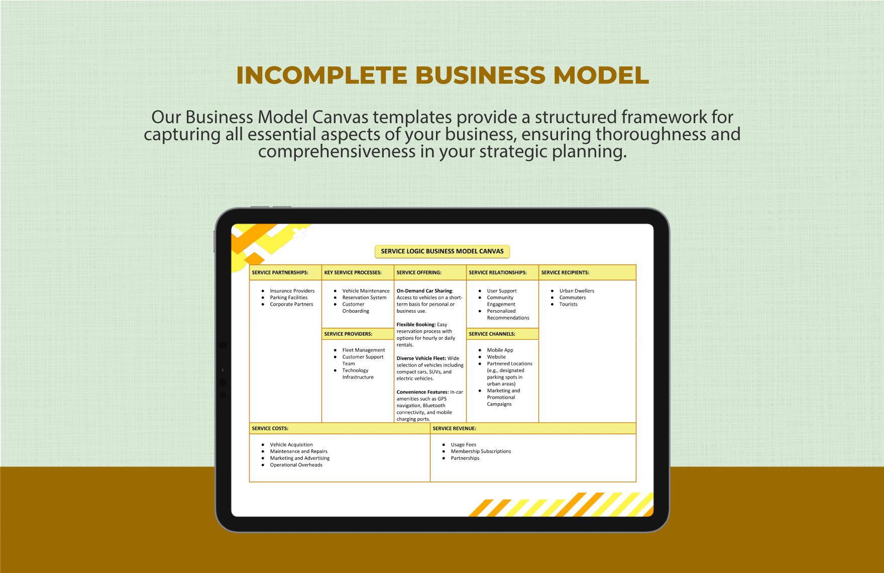 Service Logic Business Model Canvas Template