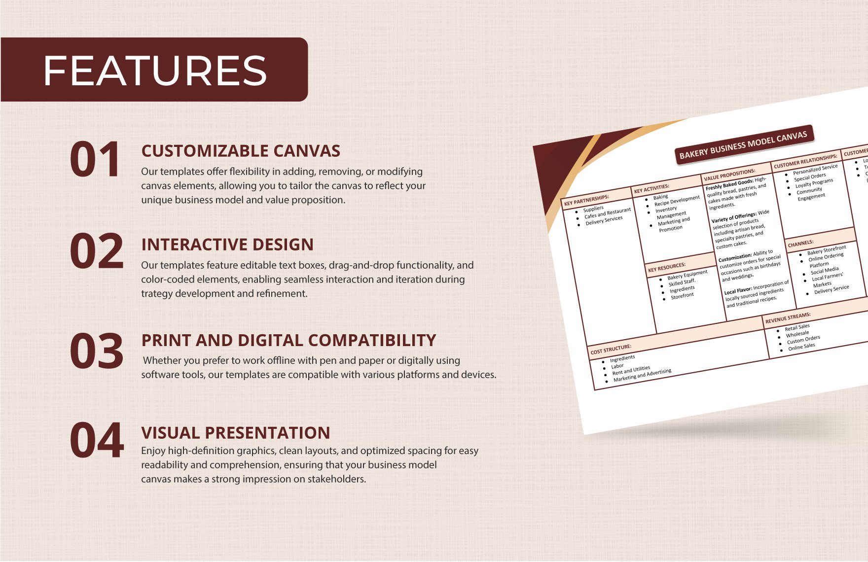 Bakery Business Model Canvas Template