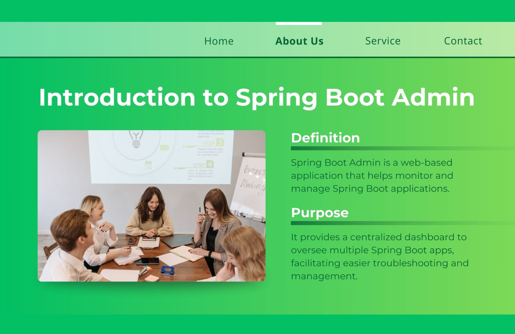 Spring Boot Admin PPT Template