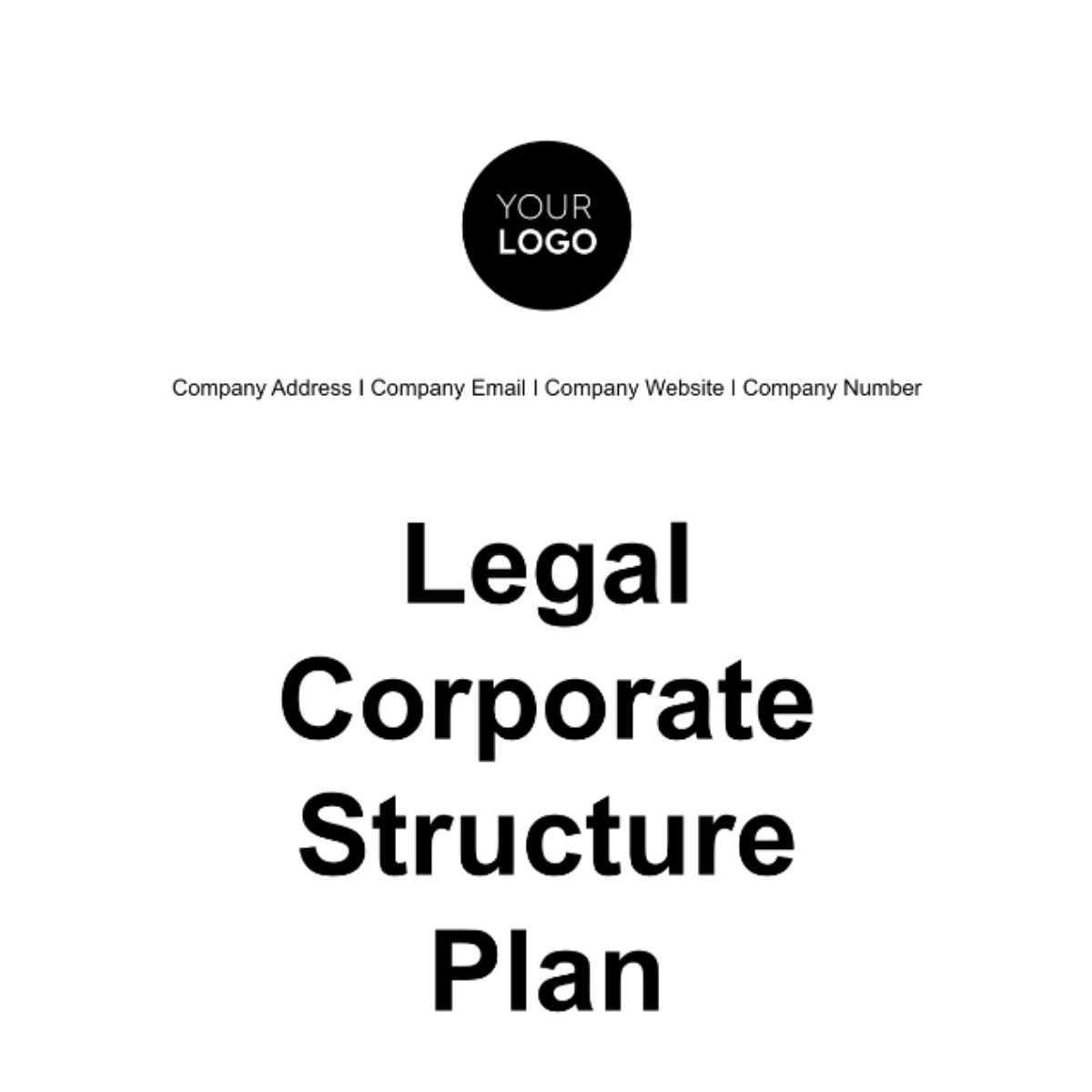 Legal Corporate Structure Plan Template