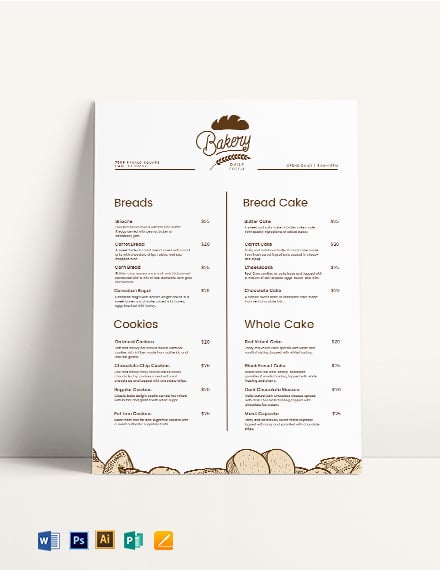 FREE Bakery Menu Templates - Microsoft Word (DOC ...