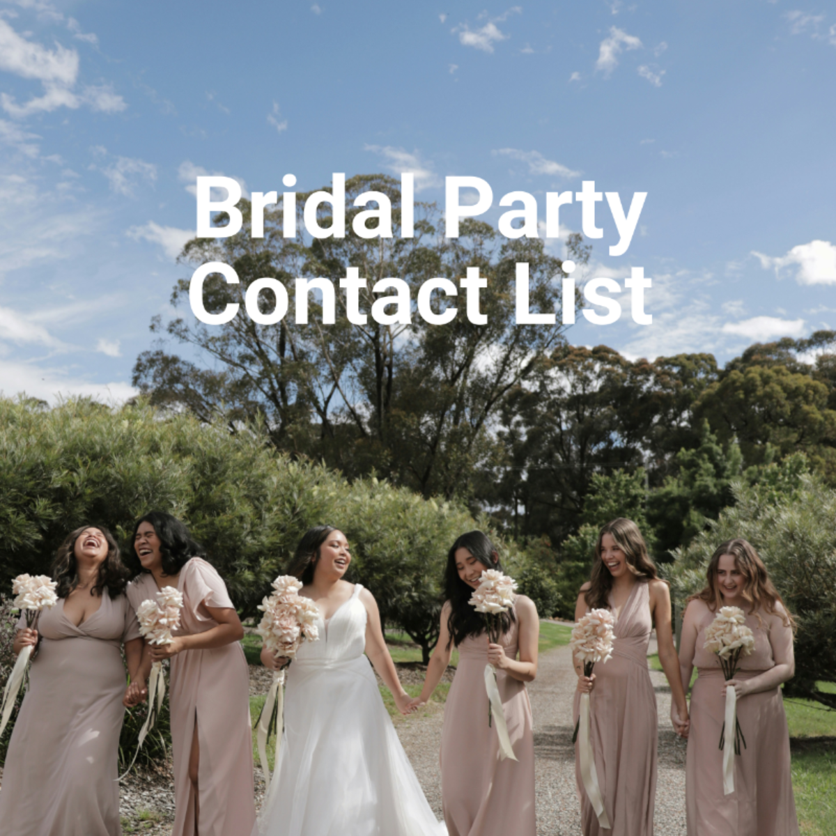 Bridal Party Contact List Template
