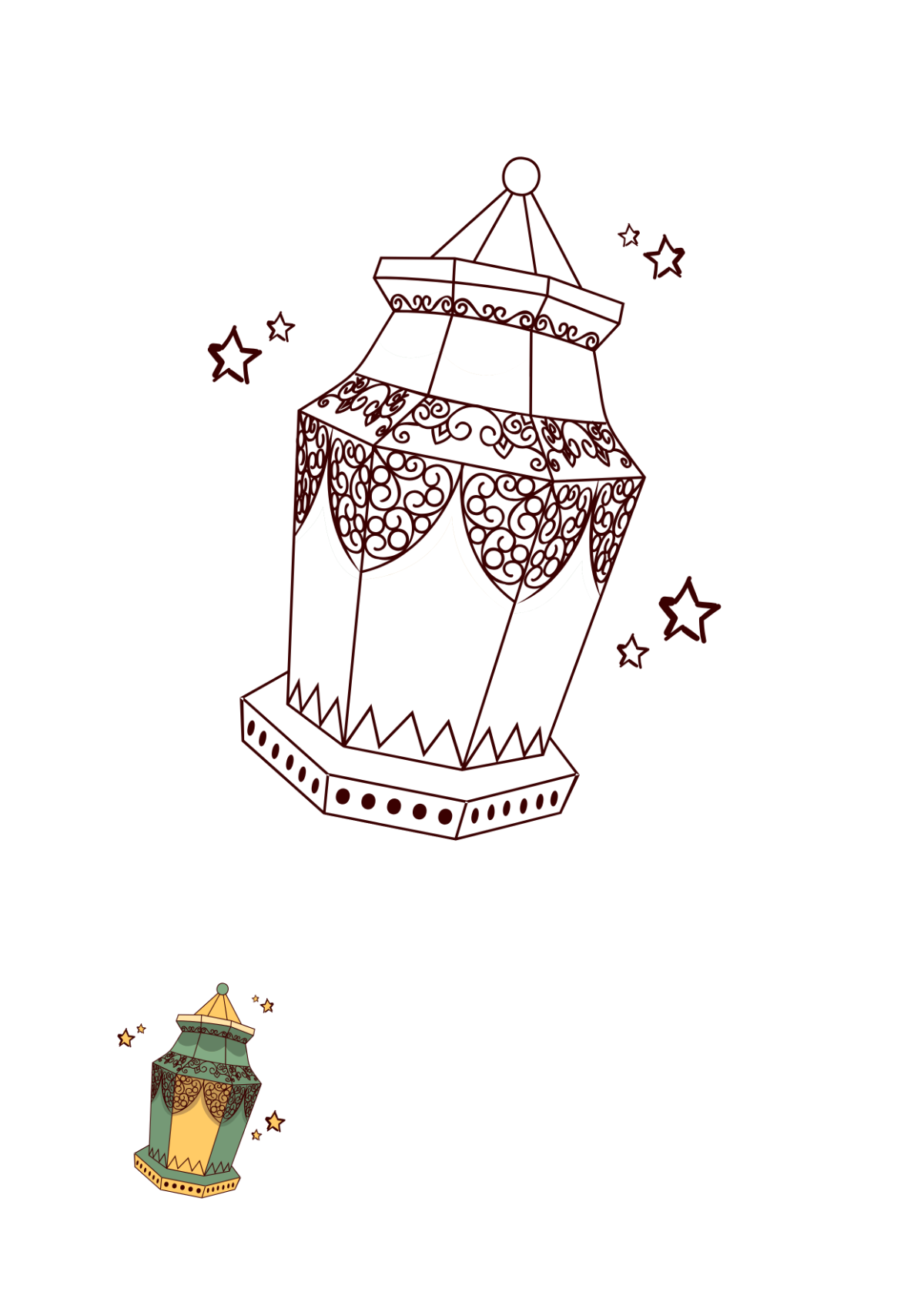 Ramadan Lantern Coloring Page