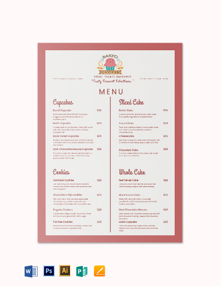 FREE Bakery Templates In Microsoft Word DOC Template