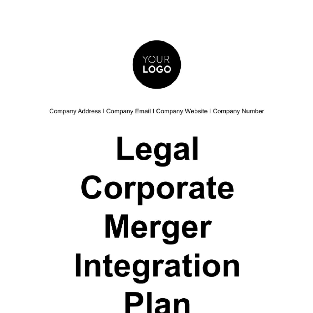 Free Legal Corporate Merger Integration Plan Template