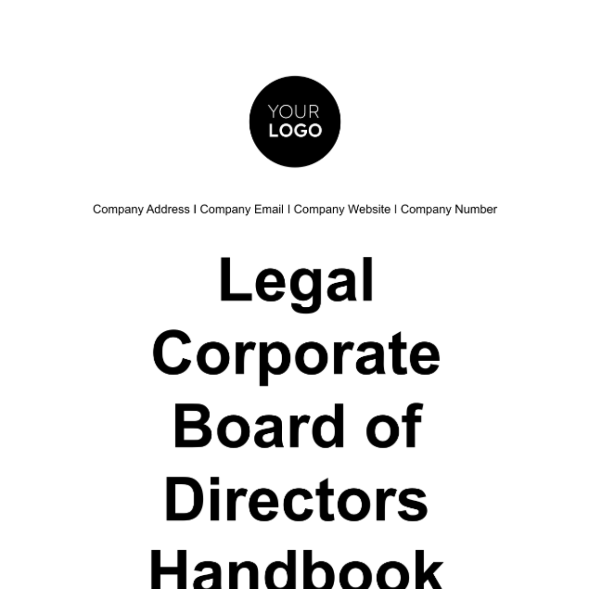 Legal Corporate Board of Directors Handbook Template