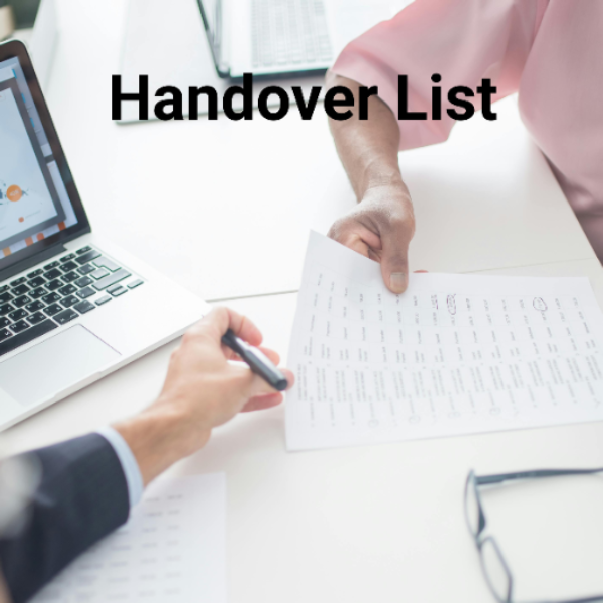 Handover List Template