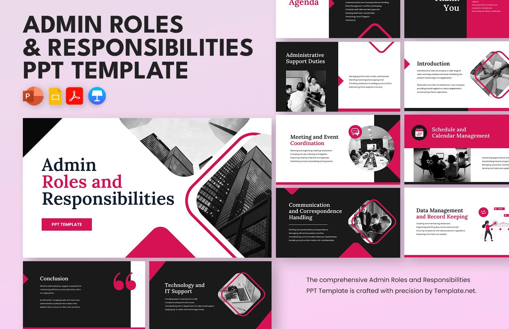 Admin Roles and Responsibilities PPT Template