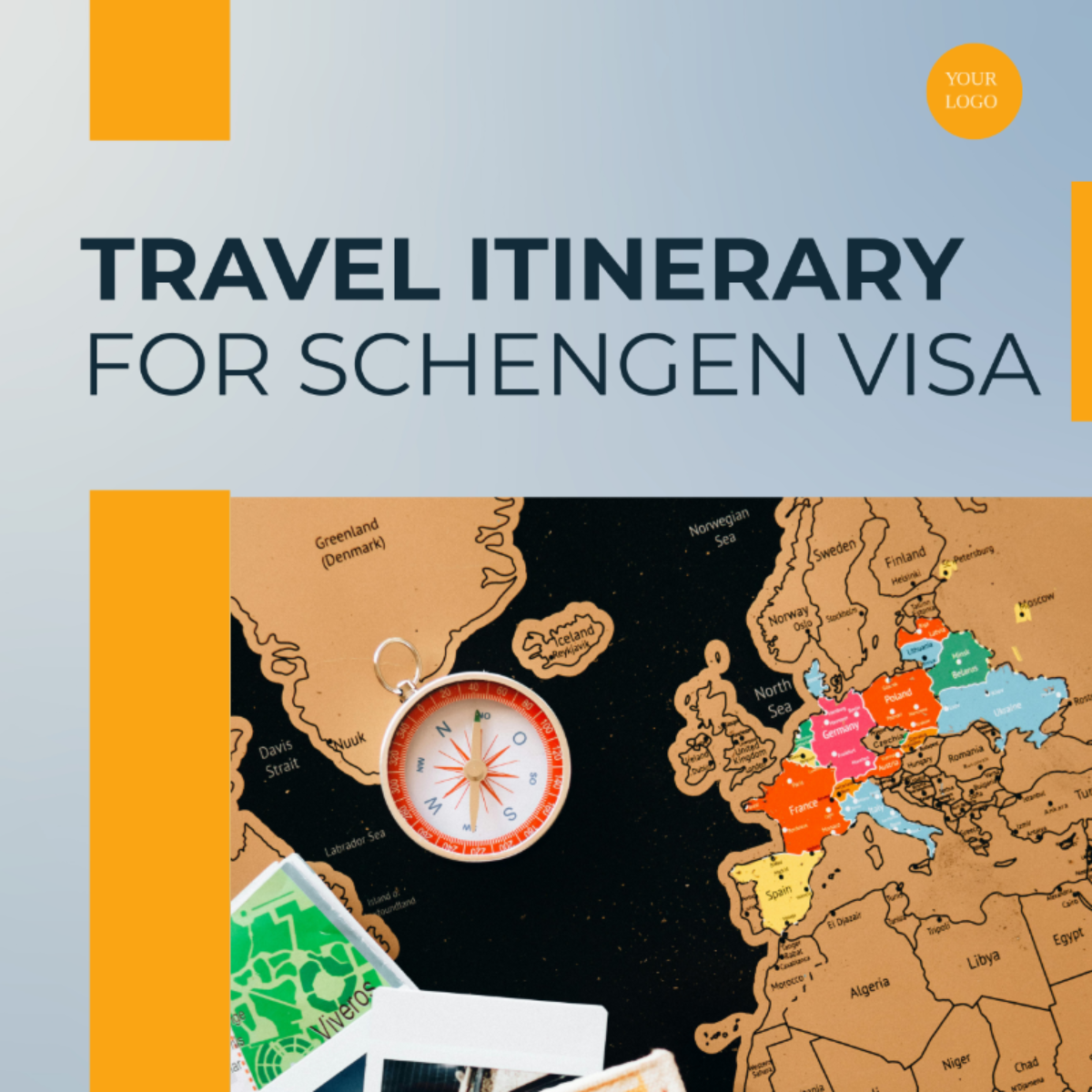 schengen visa travel itinerary template