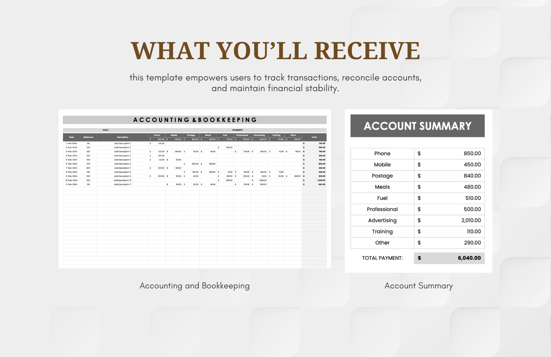 Accounting and Bookkeeping Template