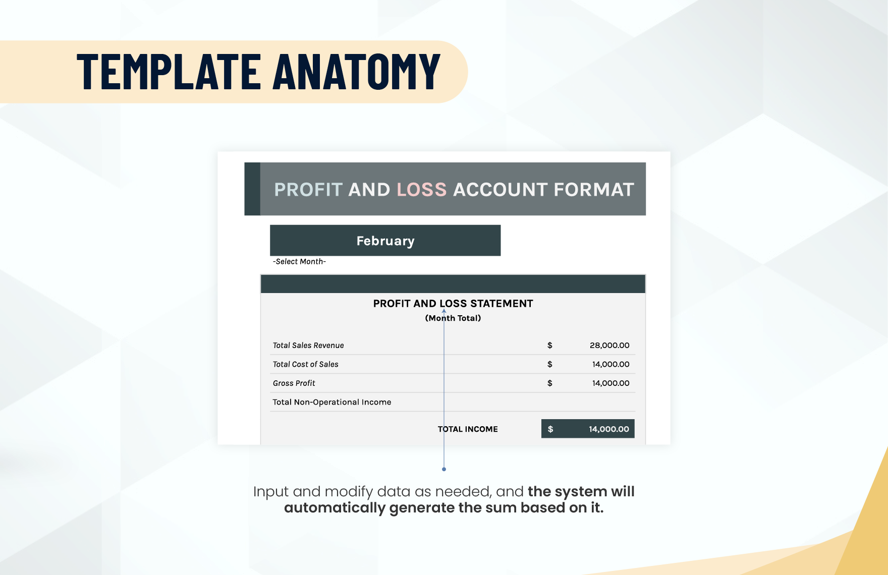 Profit and Loss Account Format Template