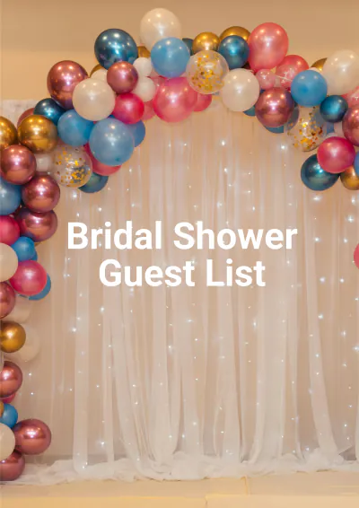 Free Bridal Shower List Template to Edit Online