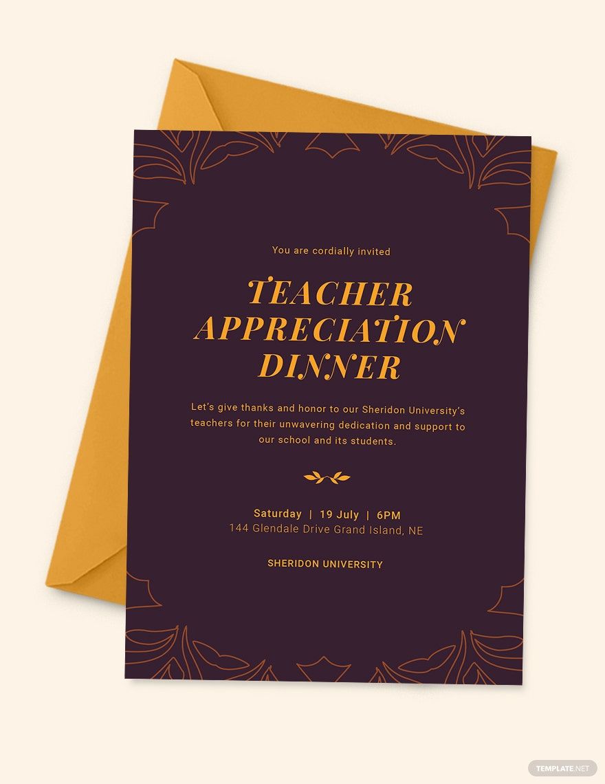 Free Teacher Appreciation Dinner Invitation Template