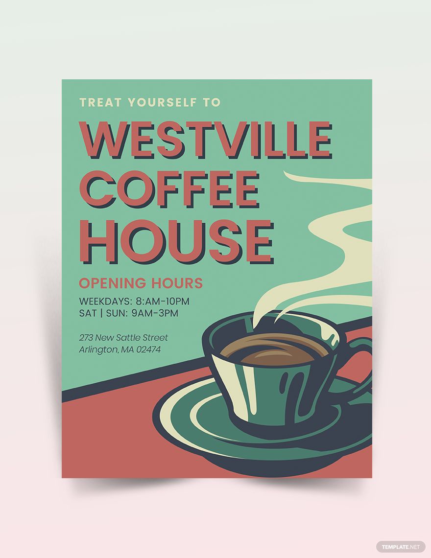 Fantastic Retro Coffee Shop Flyer Template