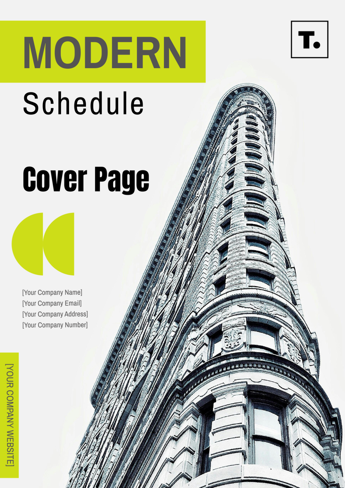 Modern Schedule Cover Page Template - Edit Online & Download