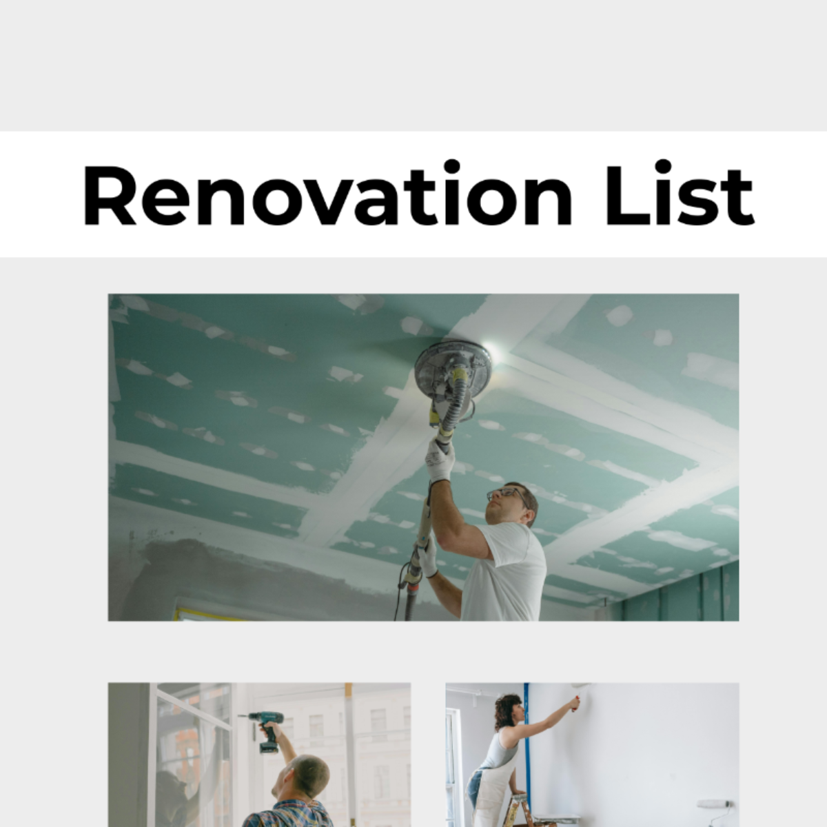 Renovation List Template