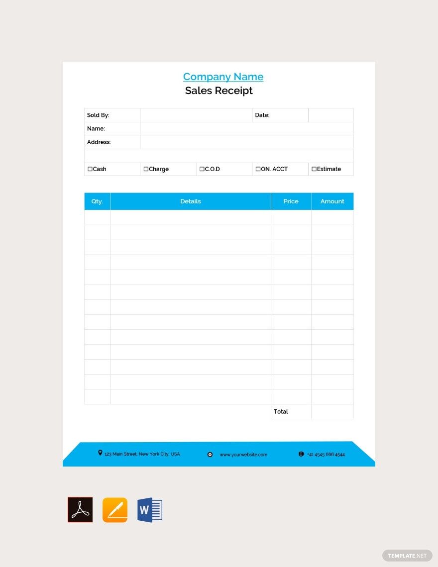 Sales Receipt Template in Word, PDF, Apple Pages