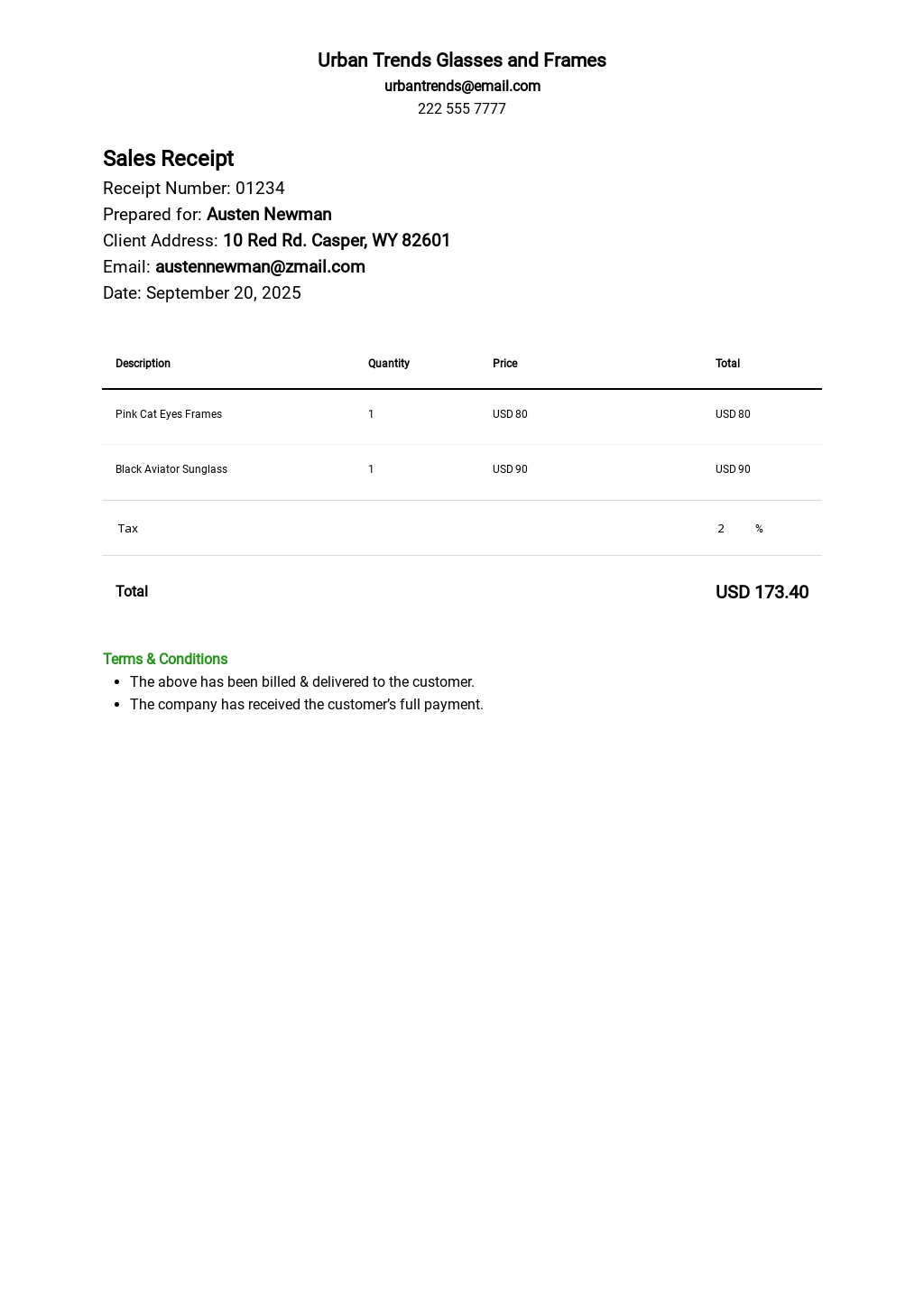 9 FREE Receipt Templates In Microsoft Word DOC Template