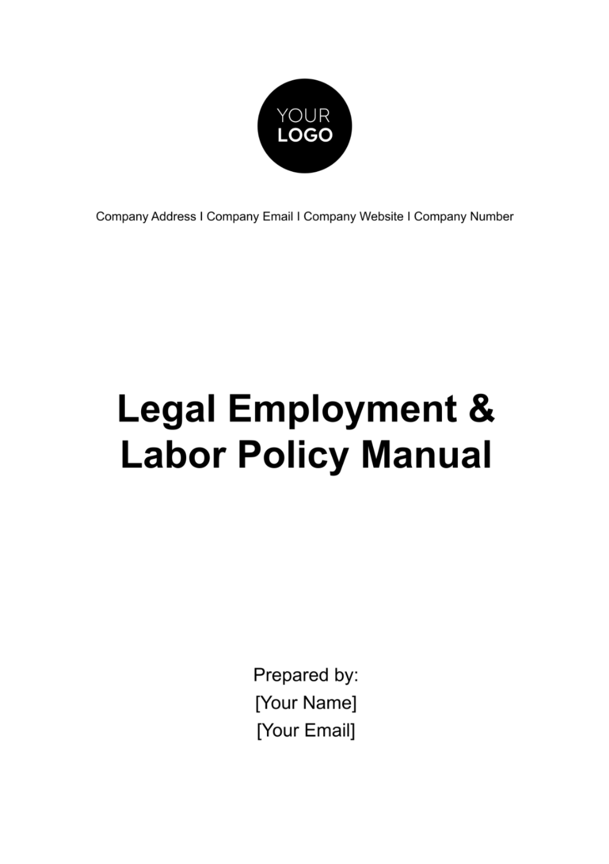 Legal Employment & Labor Policy Manual Template