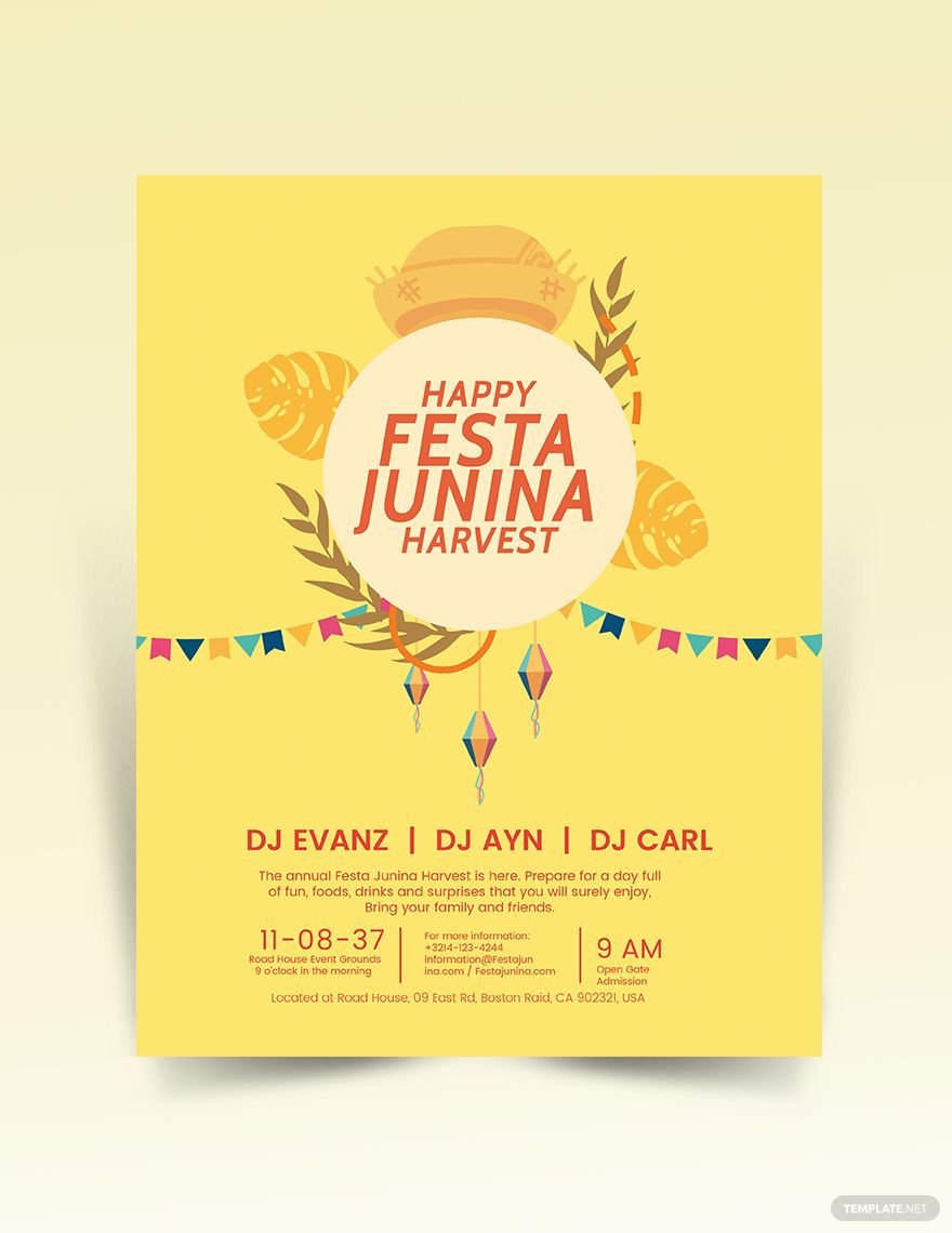 Free Festa Junina Harvest Flyer Template