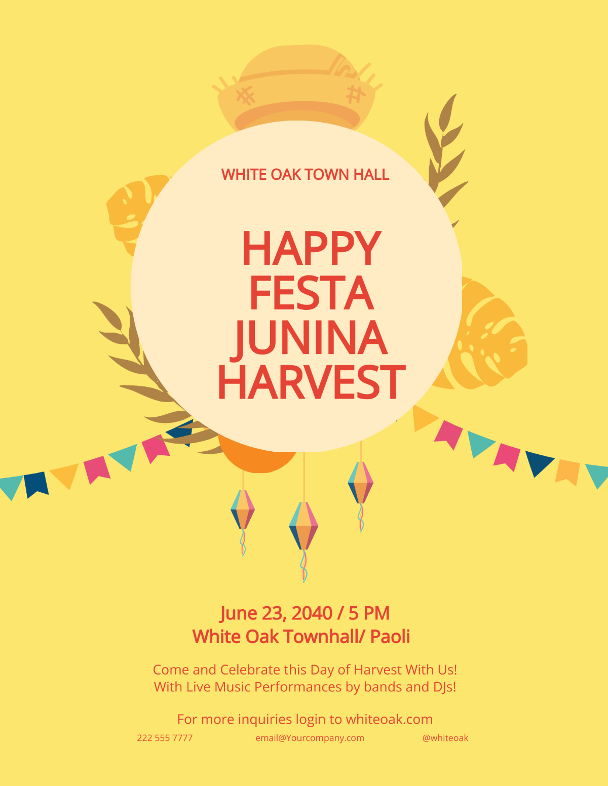 Festa Junina Harvest Flyer Template