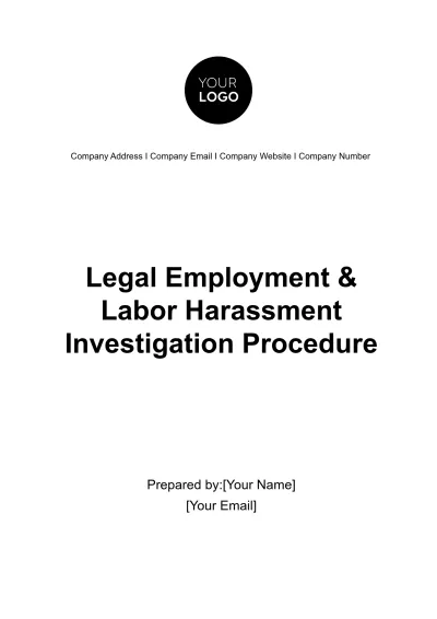 Free Legal Employment & Labor Harassment Investigation Procedure Template to Edit Online