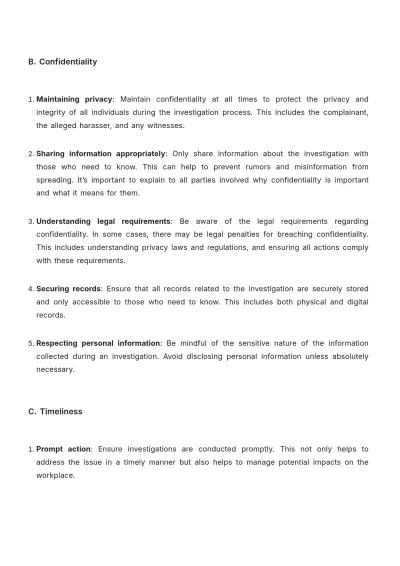 Free Legal Employment & Labor Harassment Investigation Procedure Template to Edit Online