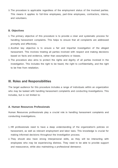 Free Legal Employment & Labor Harassment Investigation Procedure Template to Edit Online