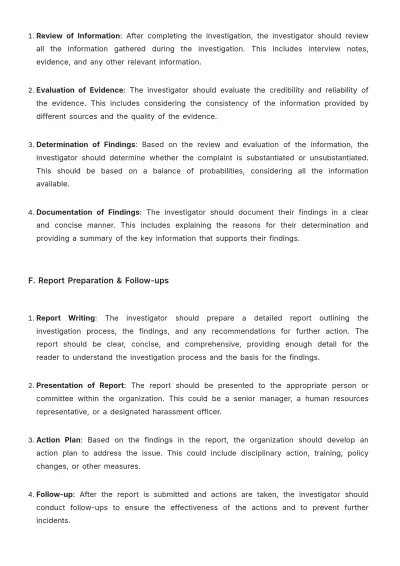 Free Legal Employment & Labor Harassment Investigation Procedure Template to Edit Online