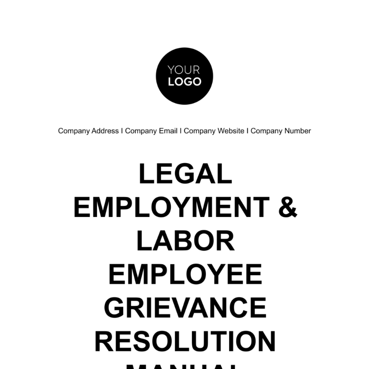 Legal Employment & Labor Employee Grievance Resolution Manual Template