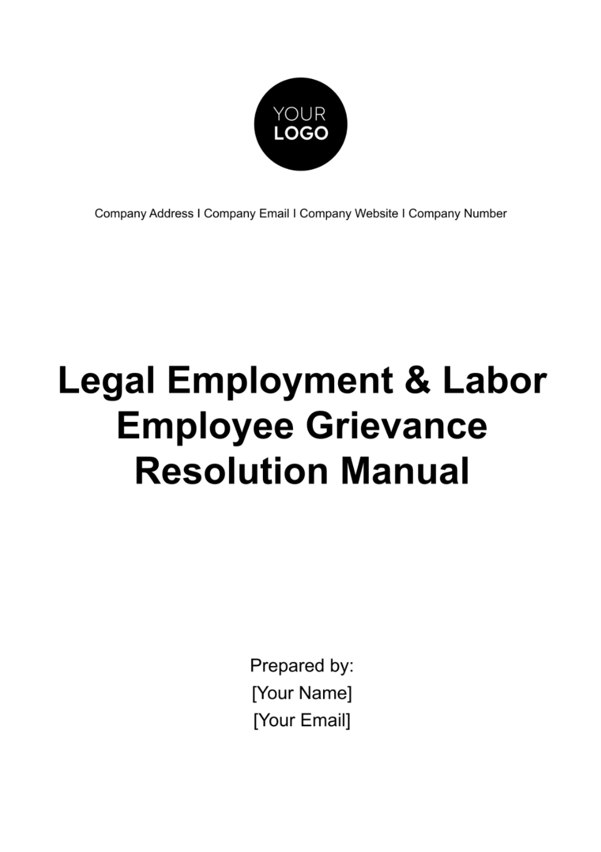 Legal Employment & Labor Employee Grievance Resolution Manual Template