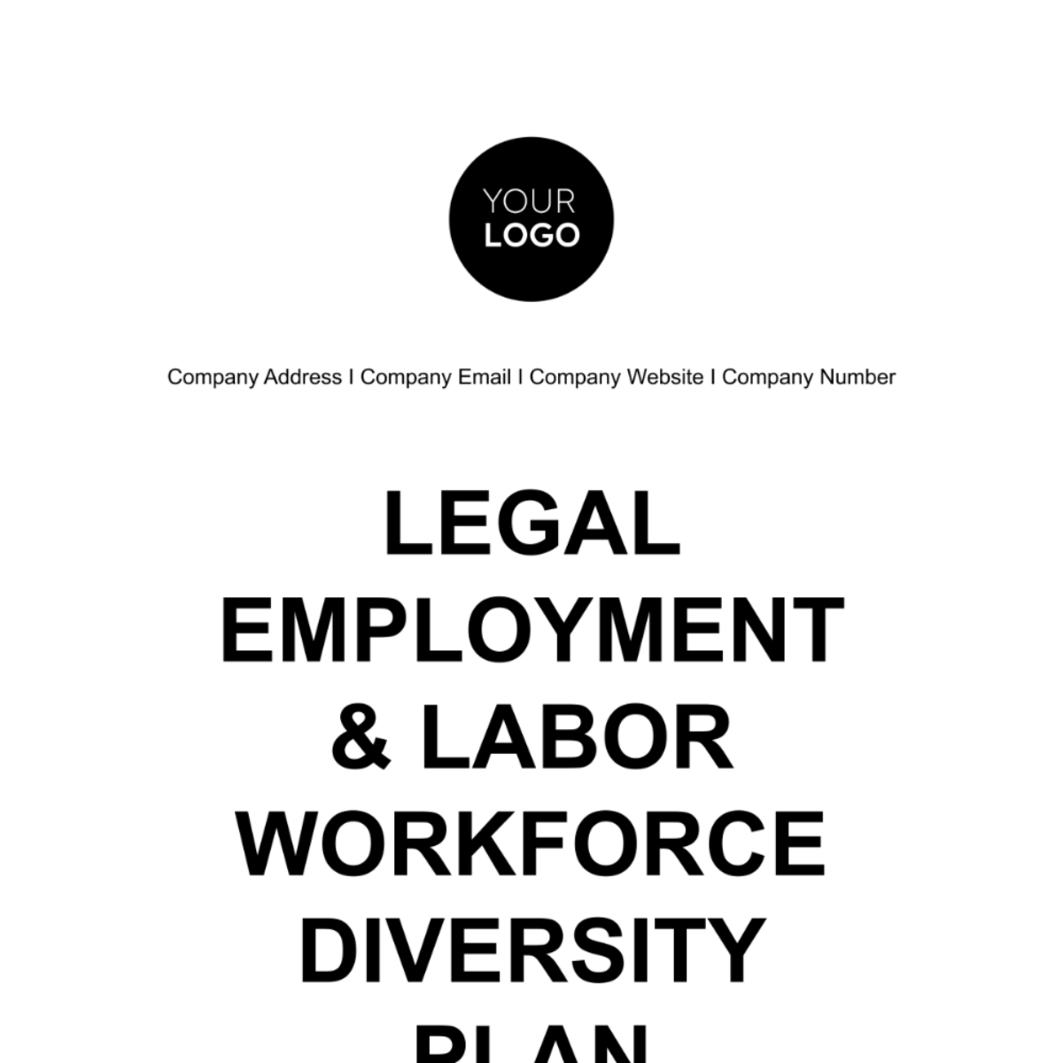 Legal Employment & Labor Workforce Diversity Plan Template