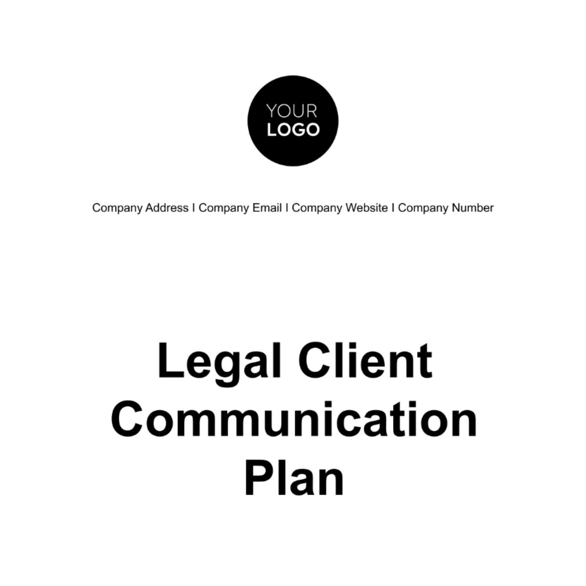 Legal Client Communication Plan Template