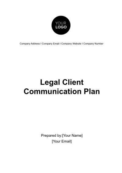 Free Legal Client Communication Plan Template to Edit Online
