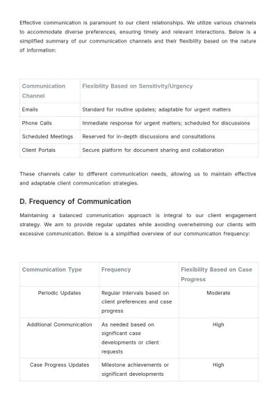 Free Legal Client Communication Plan Template to Edit Online
