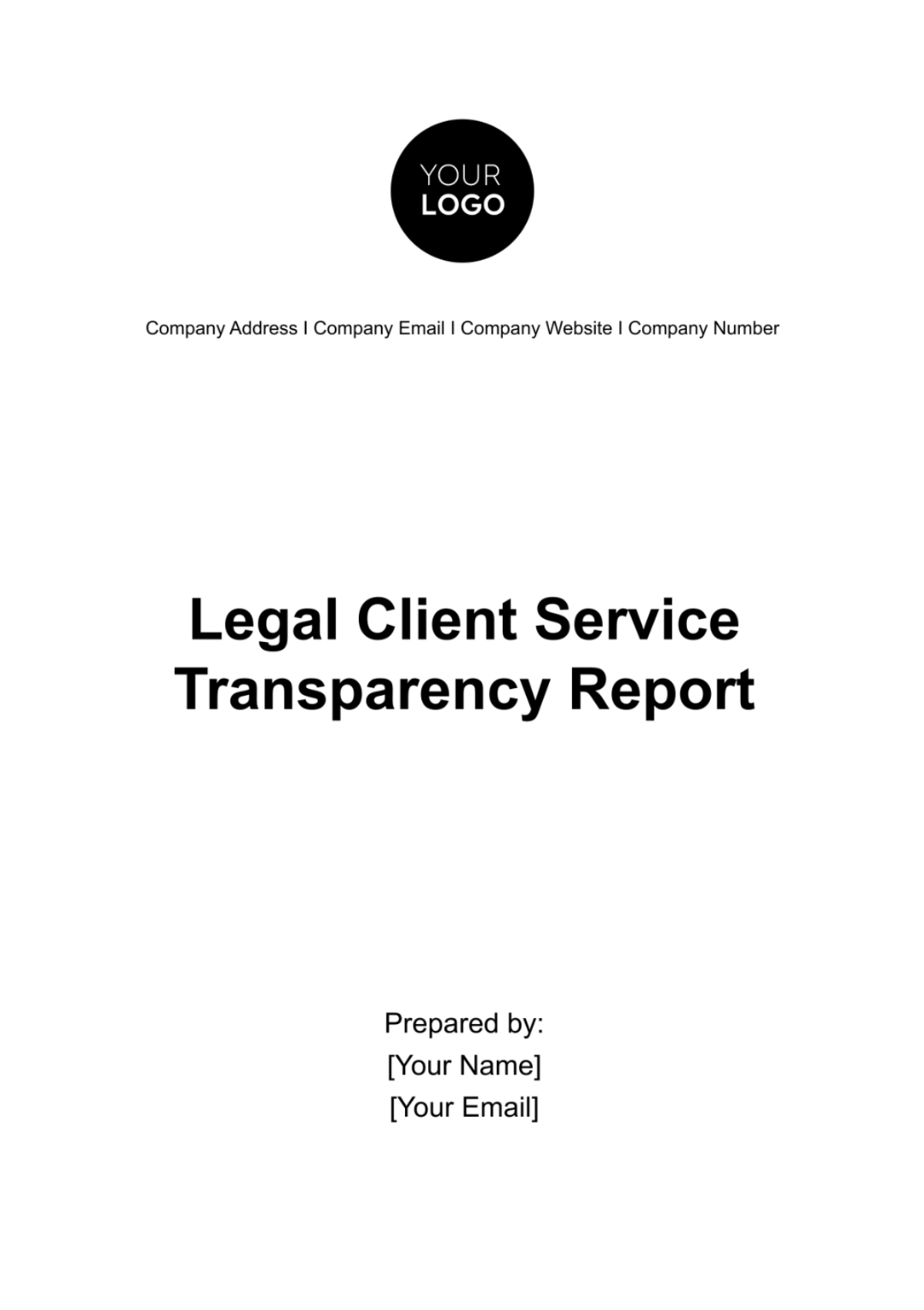 Legal Client Service Transparency Report Template