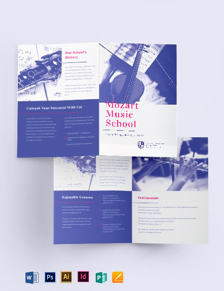modern-music-school-bi-fold-brochure-template