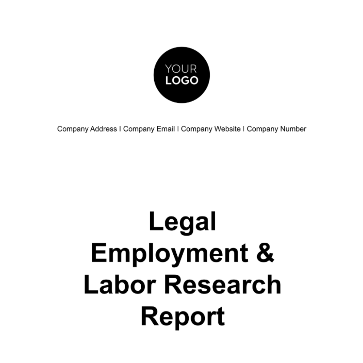 Legal Employment & Labor Research Report Template