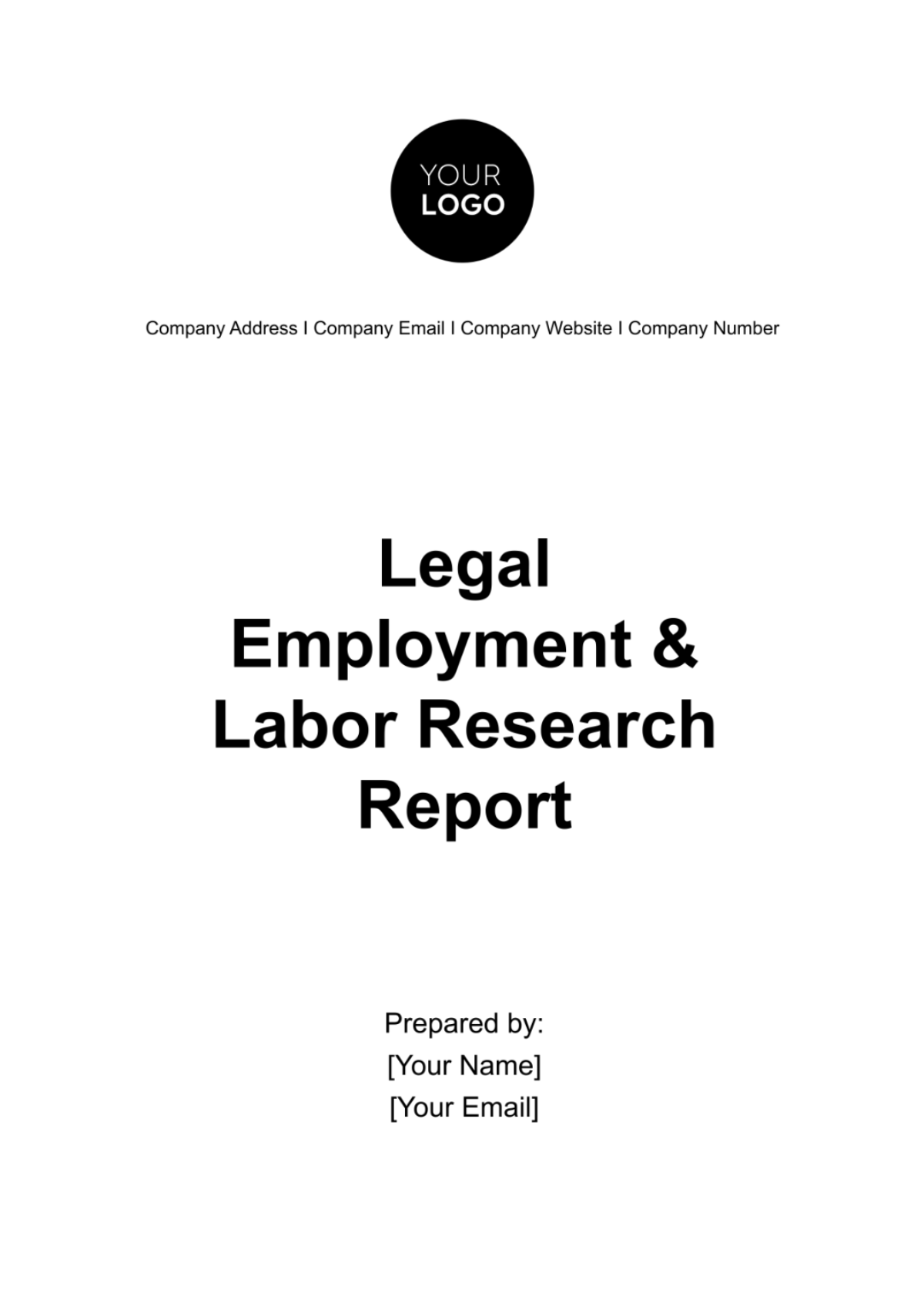 Legal Employment & Labor Research Report Template