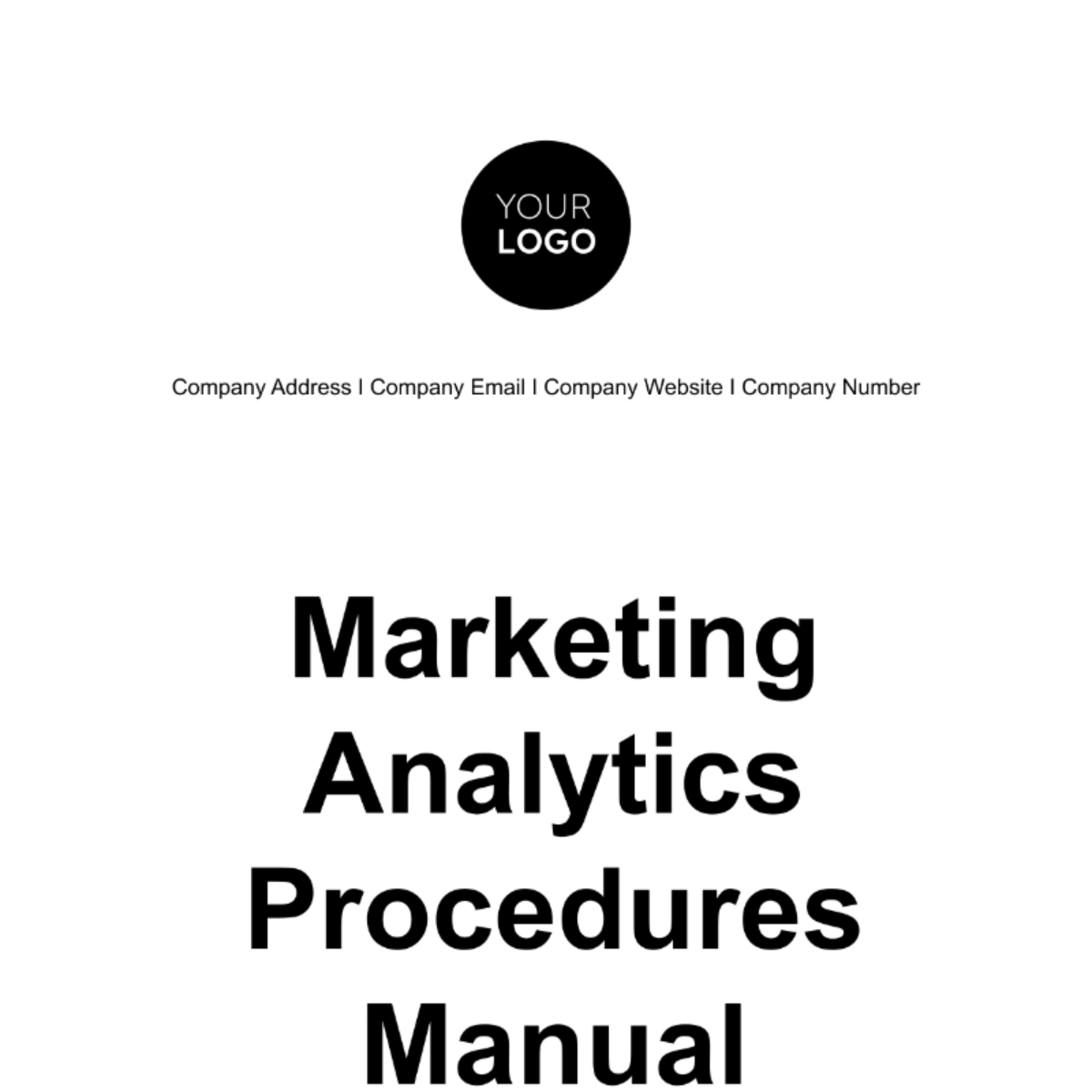 Marketing Analytics Procedures Manual Template