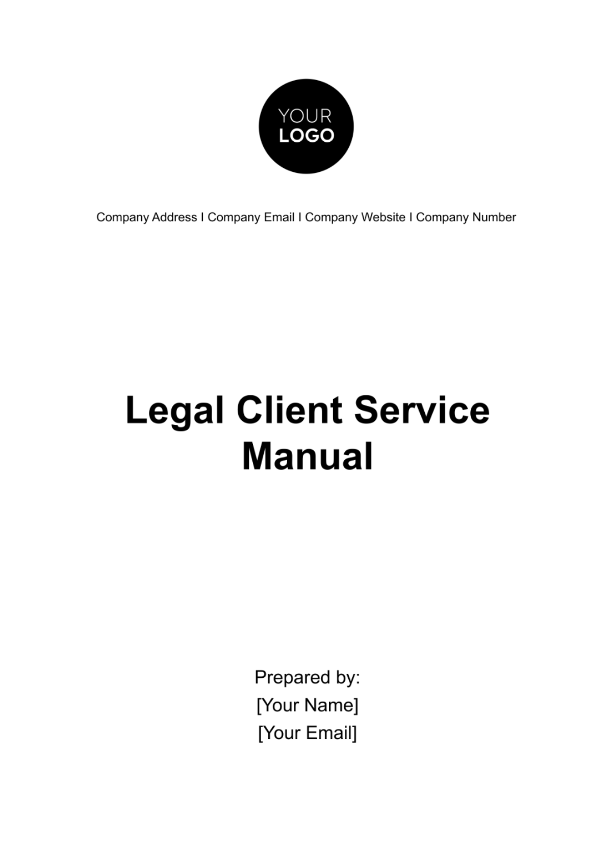 Legal Client Service Manual Template