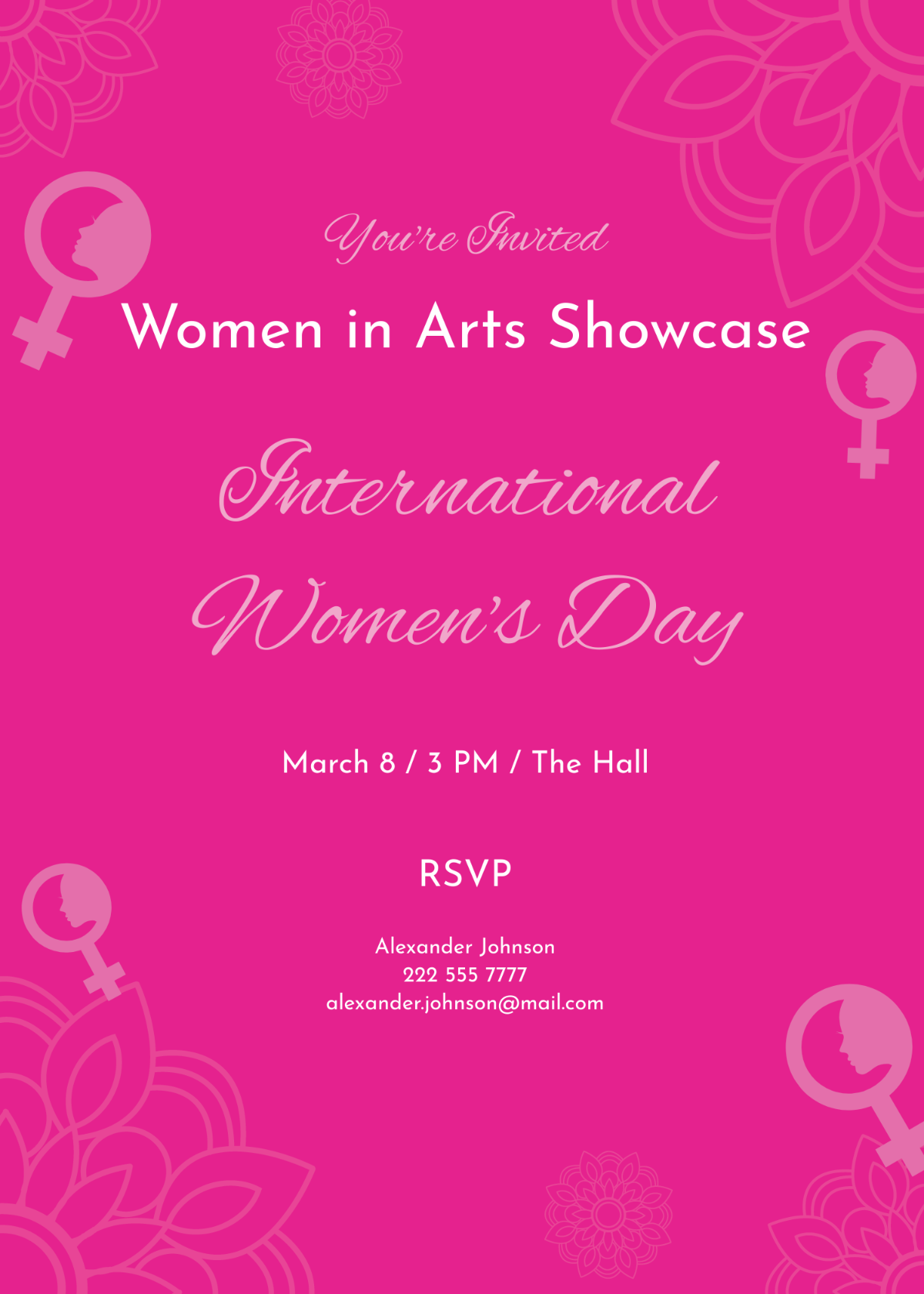 International Women’s Day 2024 Event Invitation Template - Edit Online & Download