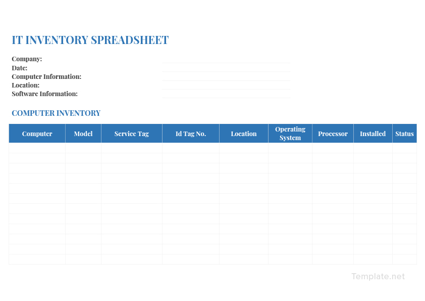 IT Inventory Spreadsheet Template in Microsoft Word, Excel ...