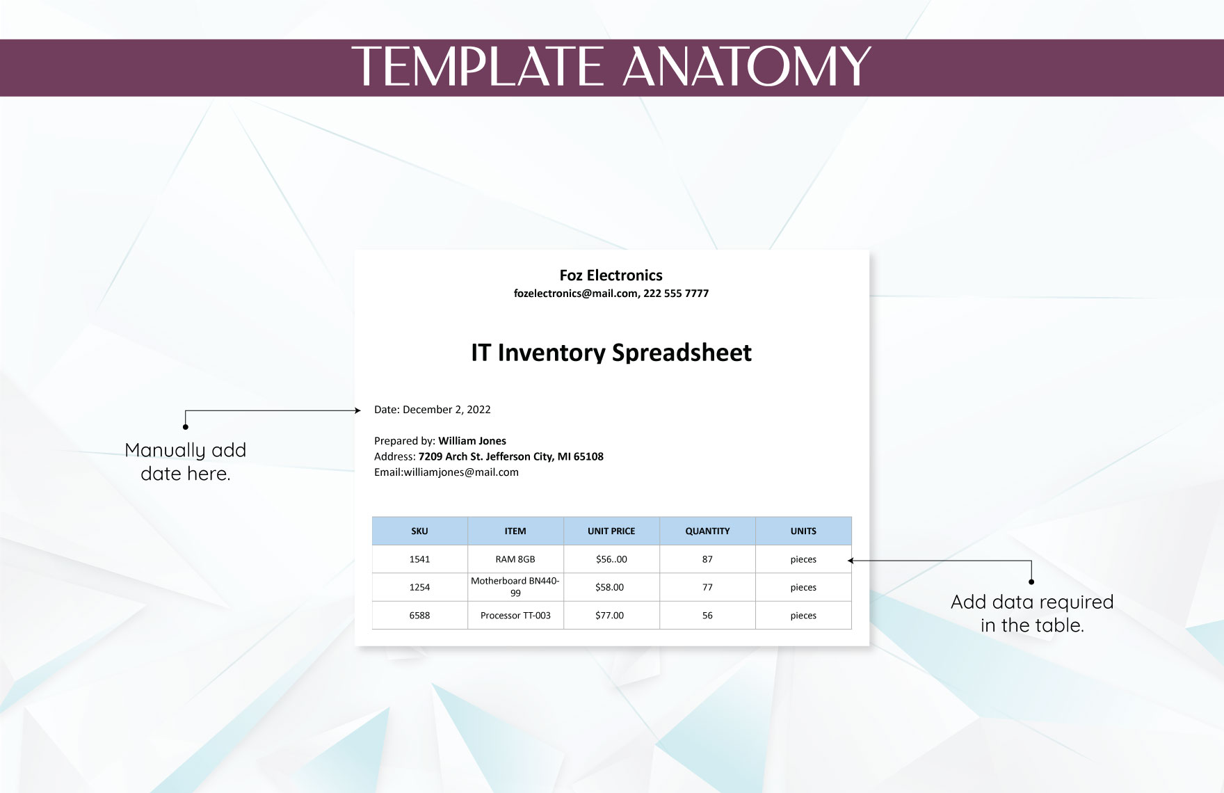 IT Inventory Spreadsheet Template