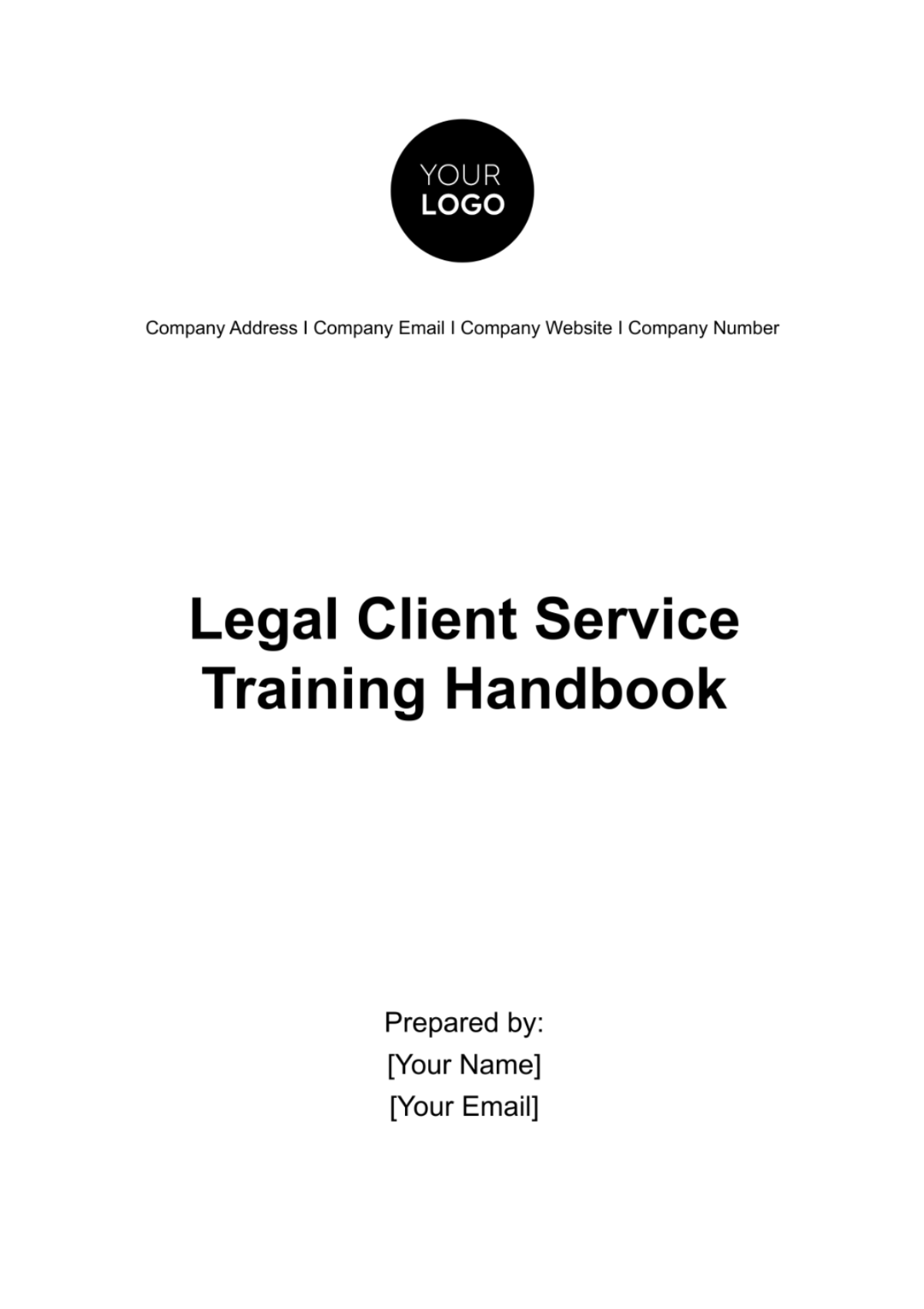 Legal Client Service Training Handbook Template