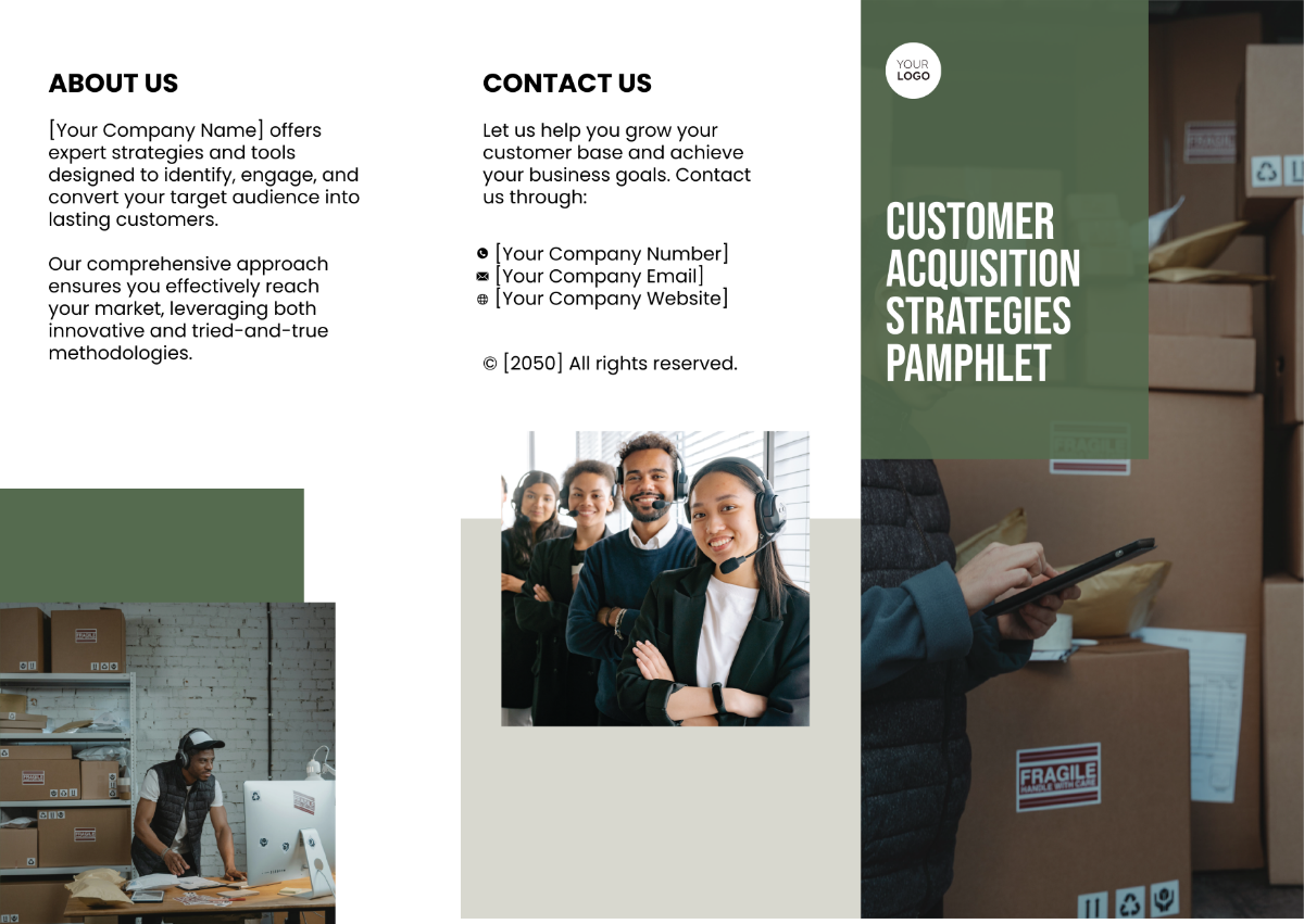 Customer Acquisition Strategies Pamphlet Template