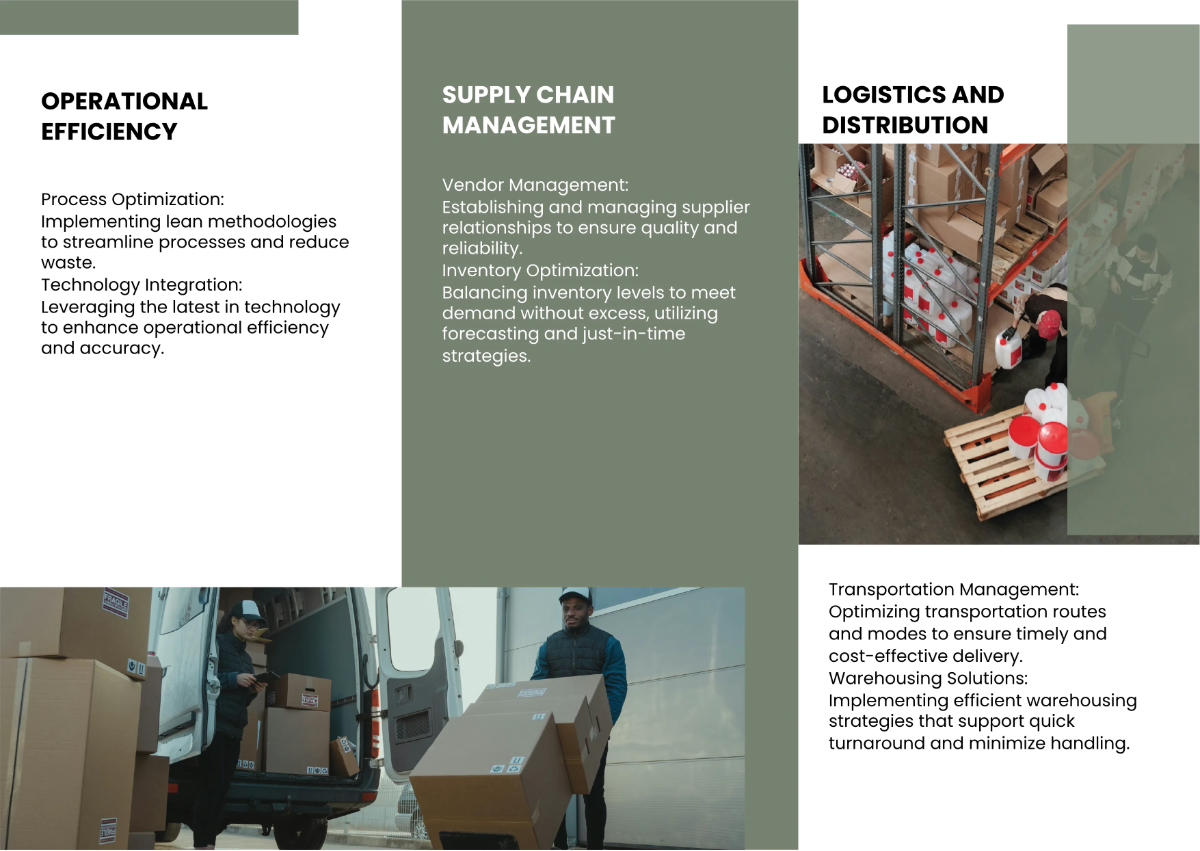 Free Operations and Logistics Overview Pamphlet Template to Edit Online