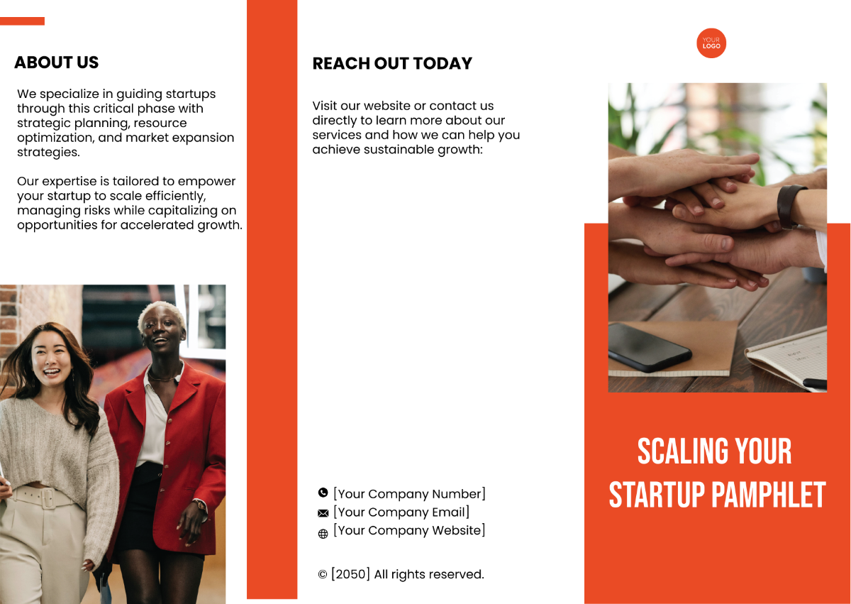 Free Scaling Your Startup Pamphlet Template