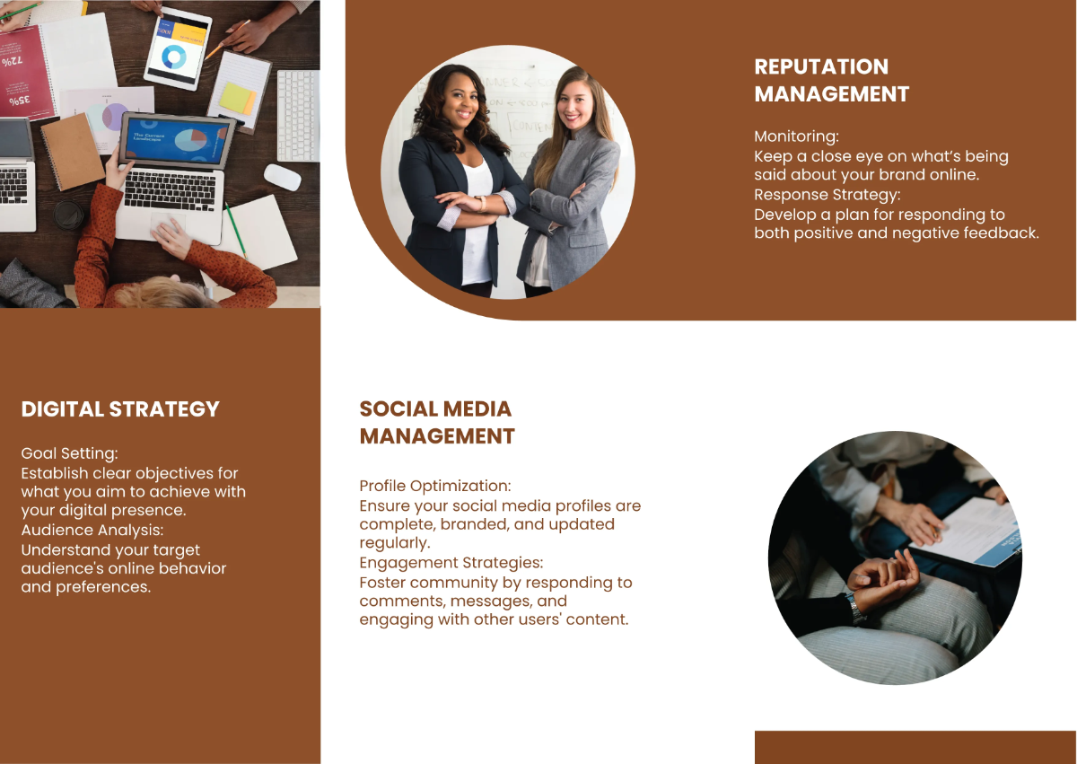 Free Social Media and Digital Presence Guide Pamphlet Template to Edit Online