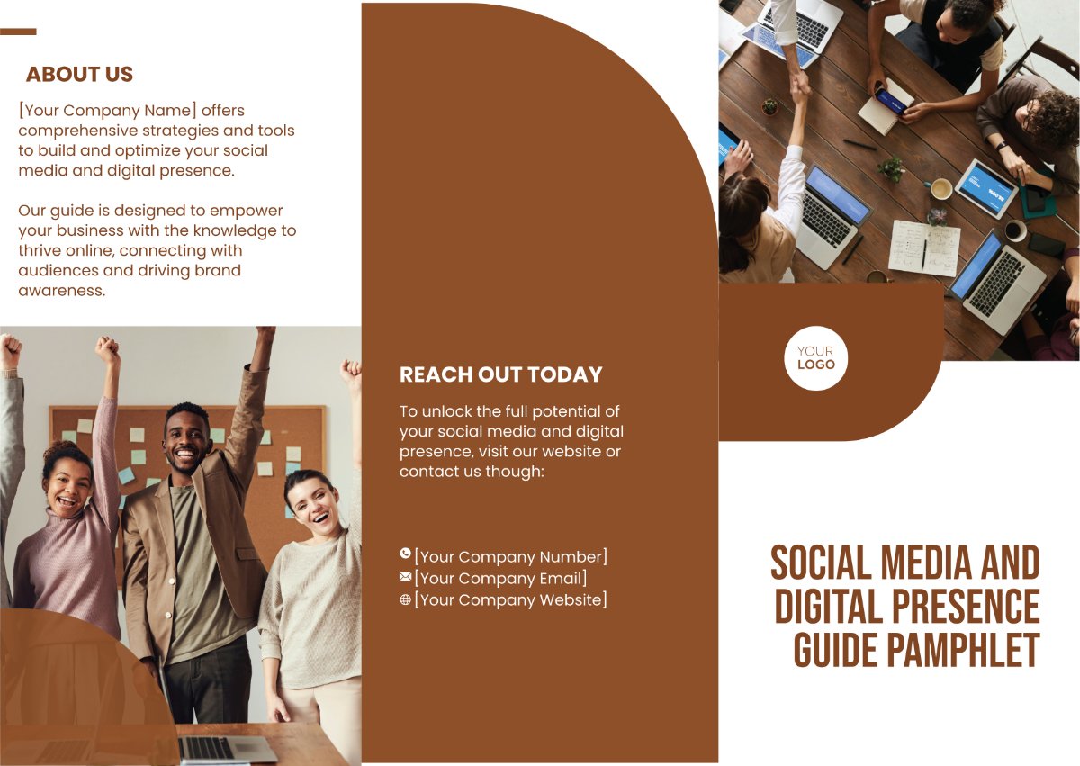 Free Social Media and Digital Presence Guide Pamphlet Template
